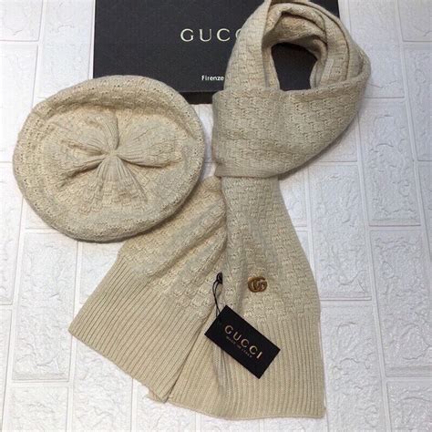 pink gucci beret|Gucci beanie and scarf.